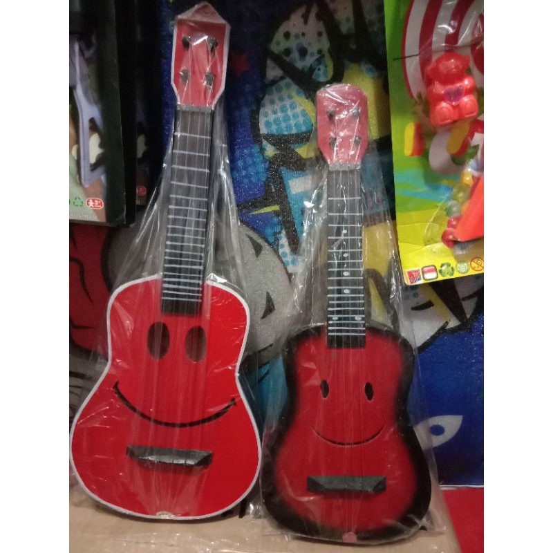 Gitar kayu mainan smile ukuran standart