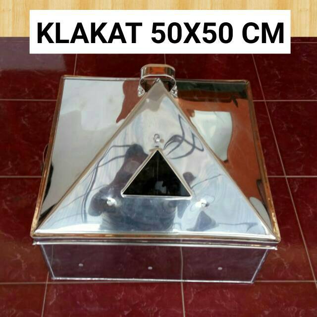 Klakat kukusan tebal stainless besar 50x50cm