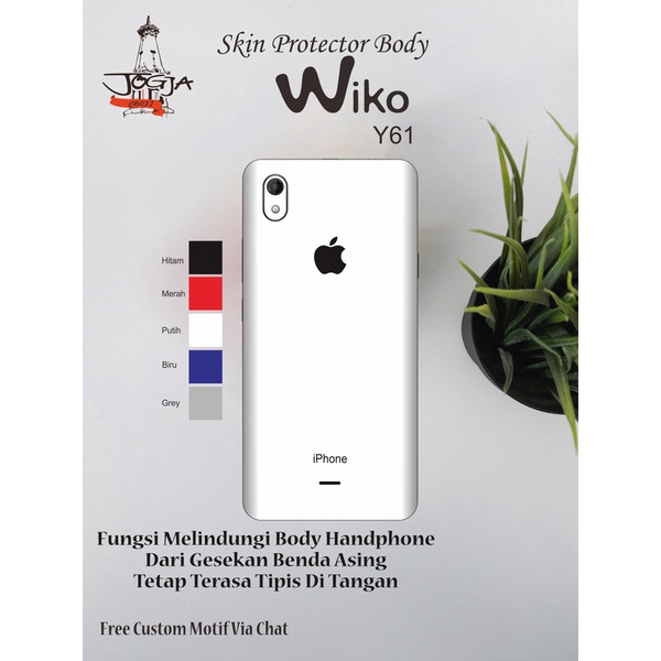 Dapat 2pcs Garskin HP Wiko Y61 Motif iphone - Free Custom Motif