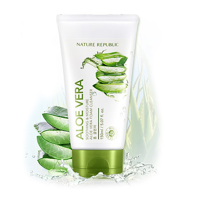 nature republic soothing & moisture aloe vera foam cleanser 150ml