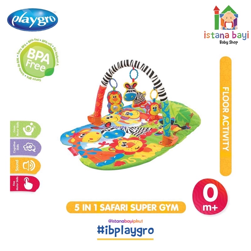 Playgro 5 In 1 Safari Super Gym - Playgro Playgym bayi