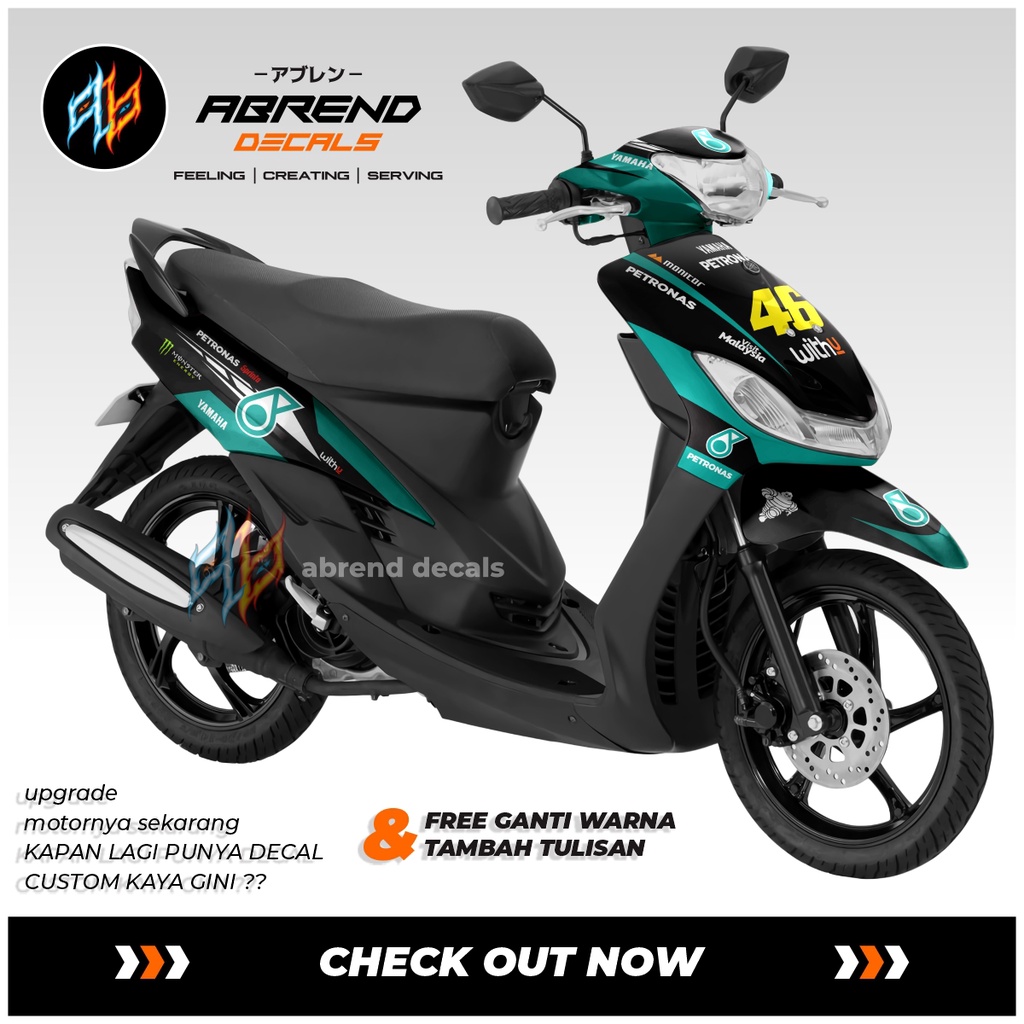 DECAL FULLBODY YAMAHA MIO SPORTY PETRONAS / STOCK DECALS MIO SMILE / STIKER MOTOR VARIASI MIO SPORTY