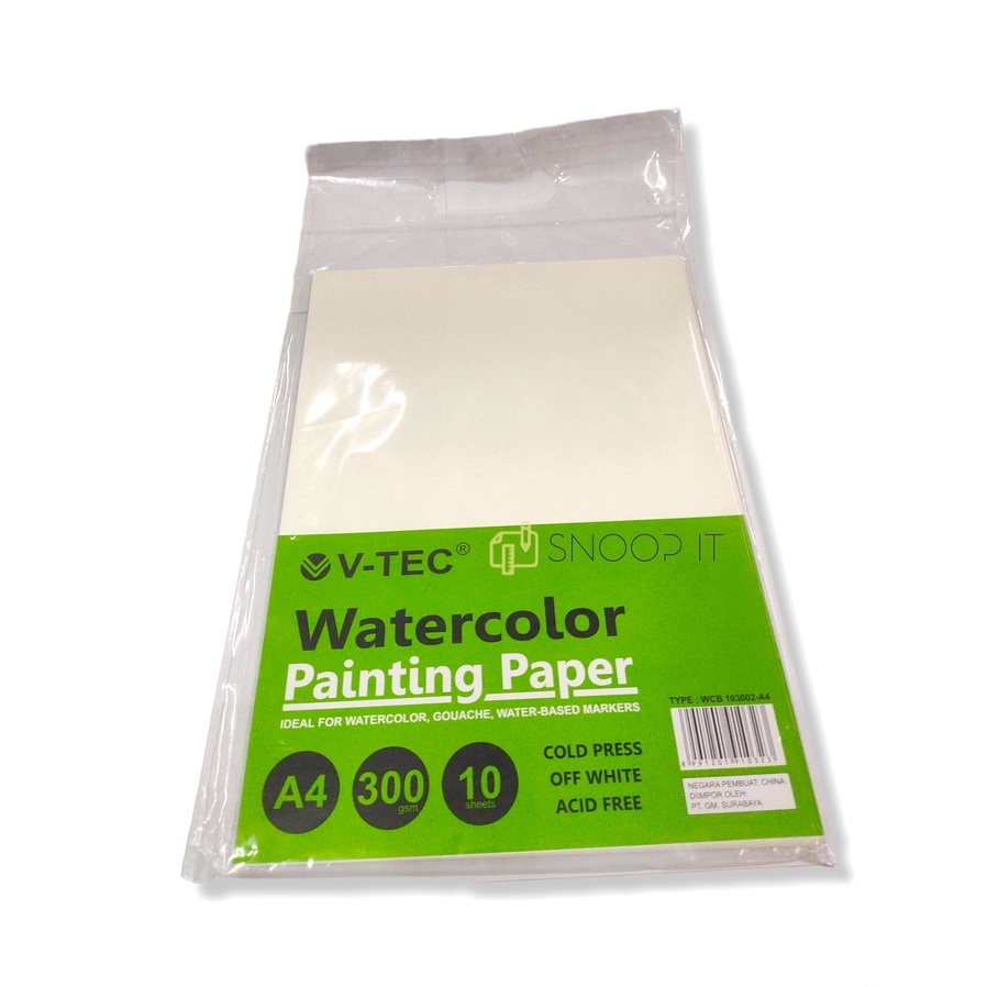 

Water Color Painting Paper V-Tec Ukuran A4 WCB 103002 / Kertas Lukis Vtec 300 Gram isi 10 Sheet – SHSNP
