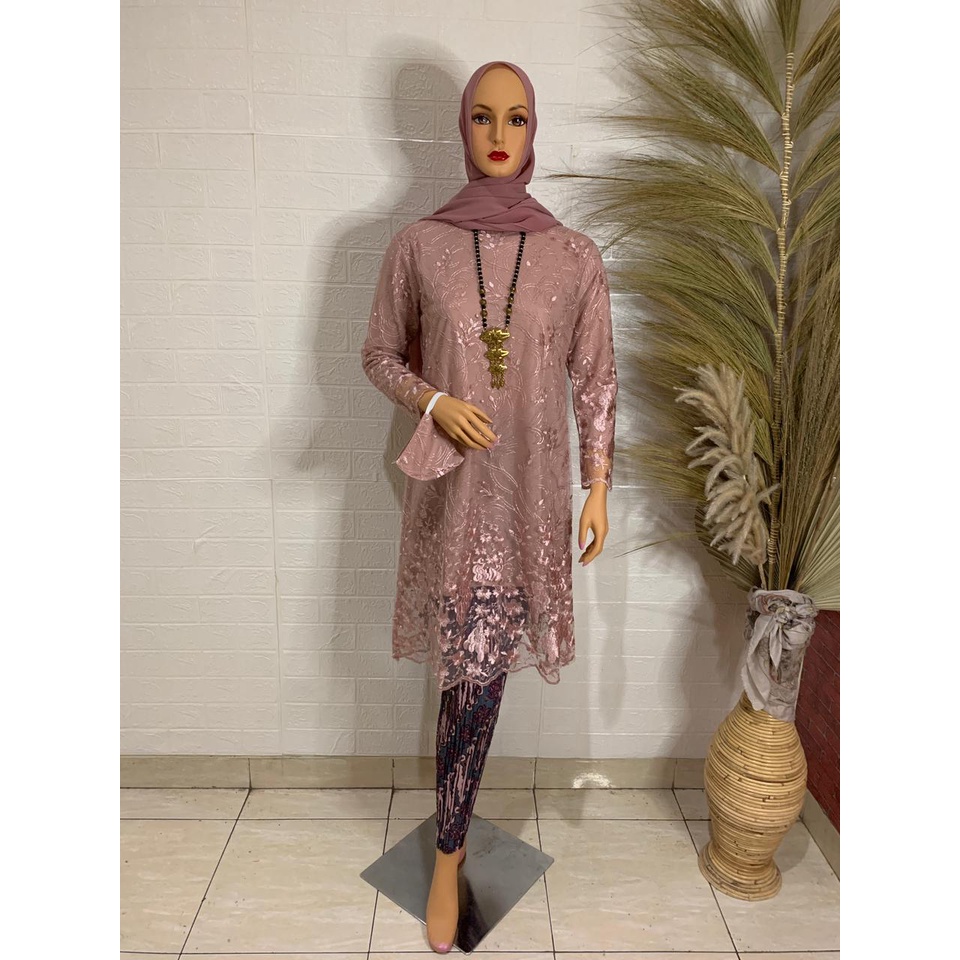 ADE&gt; KEBAYA TUNIK KAMILA / BAJU KEBAYA TUNIK BORDIR MUTIARA / SET KEBAYA MODERN /BAJU PESTA TERLARIS