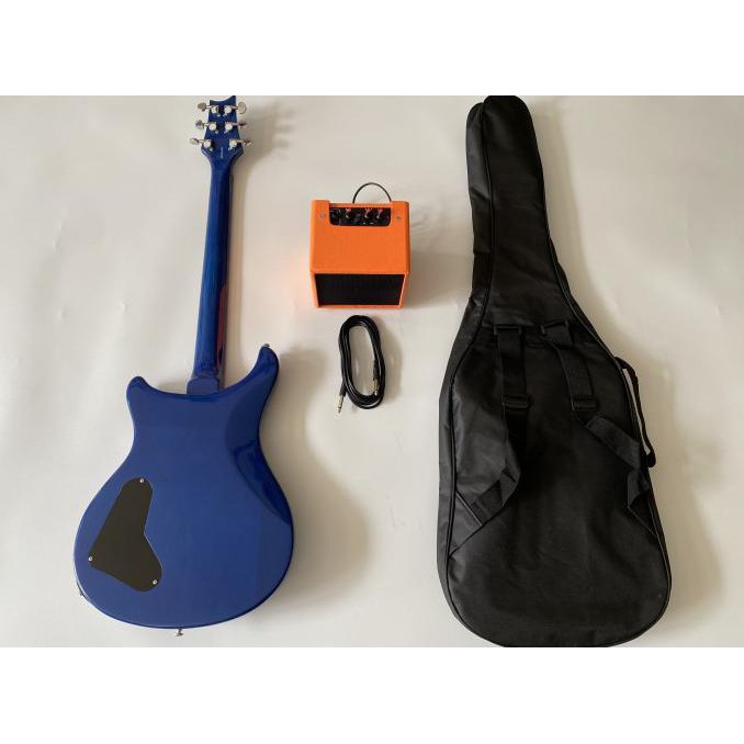 Paketan Gitar Prs Biru + Ampli Distorsi + Kabel Jack & Tas Gitar