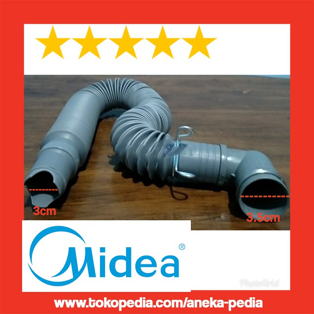 TEBAL Dan FLEKSIBEL - Drain Hose Selang Pembuangan Keluar Air Mesin Cuci Satu Tabung MIDEA