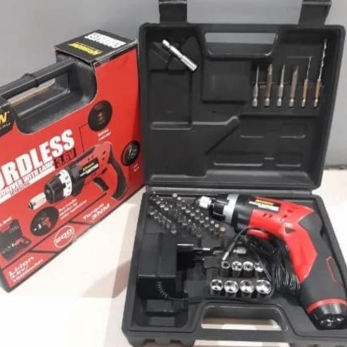 Sale Mesin Bor Obeng Cordless Krisbow Screwdriver LED 10109266