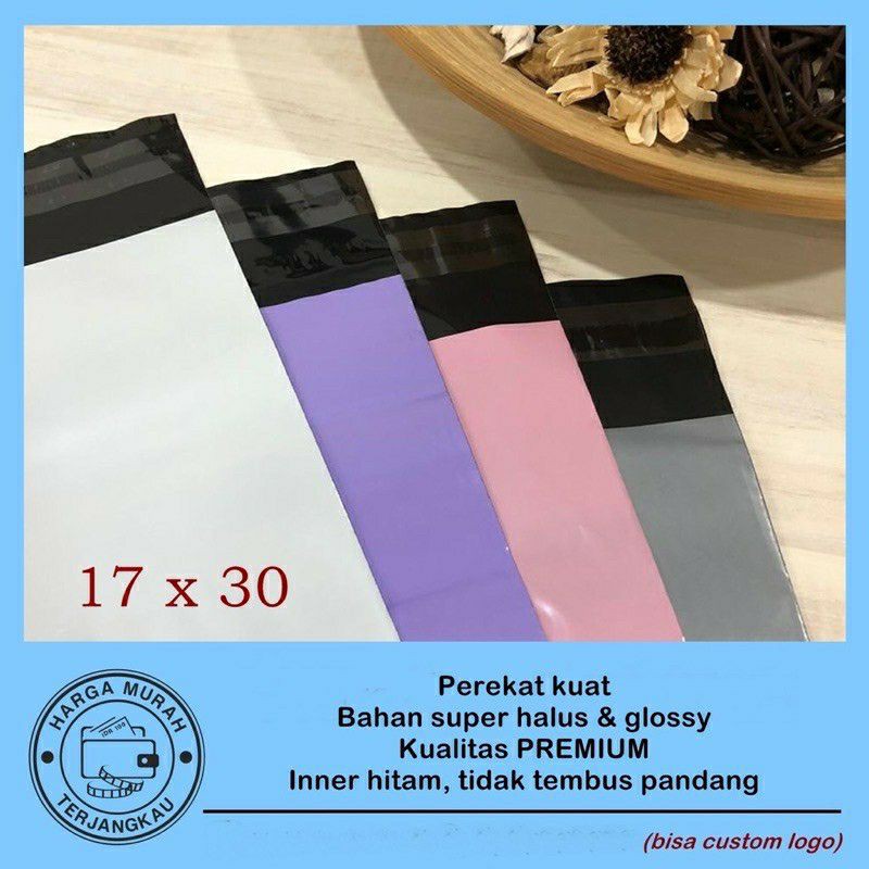 Plastik bungkus hitam Polymailer plastik packing isi 100