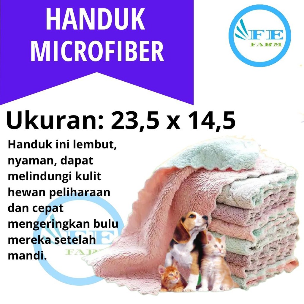 Handuk Grooming Anjing Kucing MICROFIBER Pet Grooming Towel FEFARM