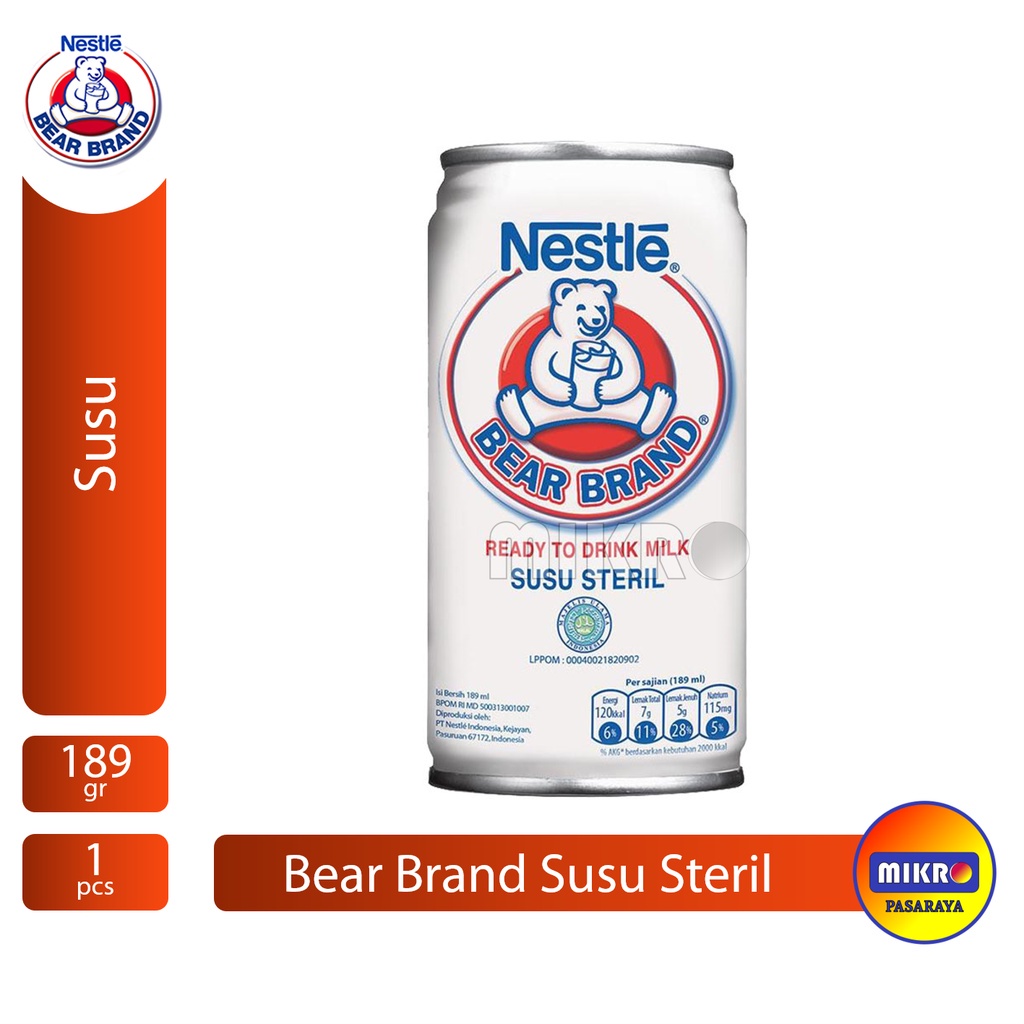 

BEAR BRAND Susu Cair Sterilisasi Murni susu beruang [189 g]