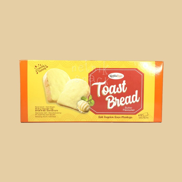 

TOAST BREAD BUTTER 85.44 GR/PAKET HEMAT PALING LARIS/MURAH HARGA TERJANGKAU/DICARI