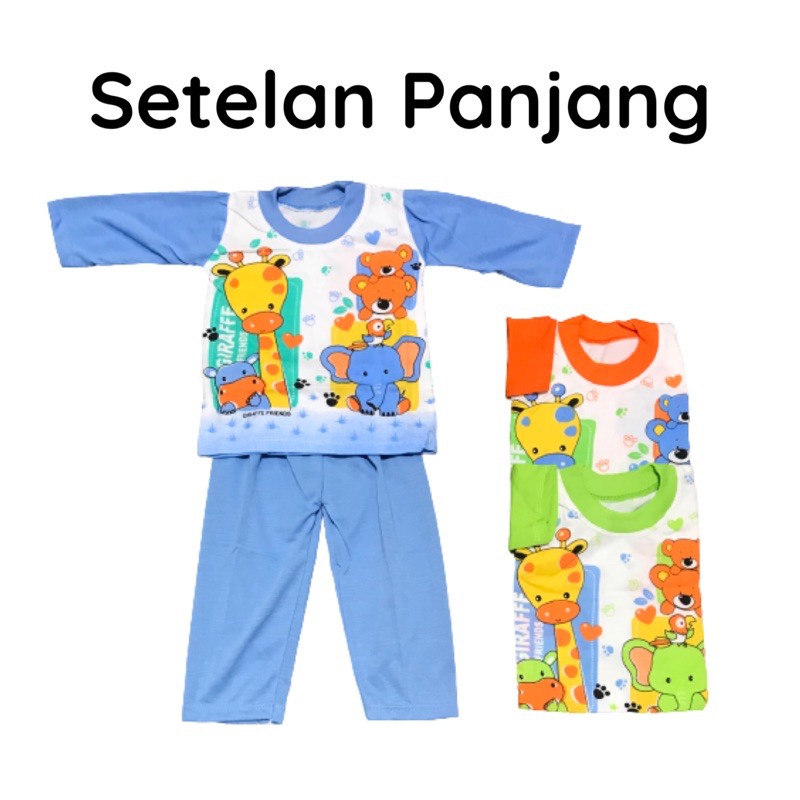 Setelan Baju Bayi Motif Lengan Pendek / Lengan Panjang