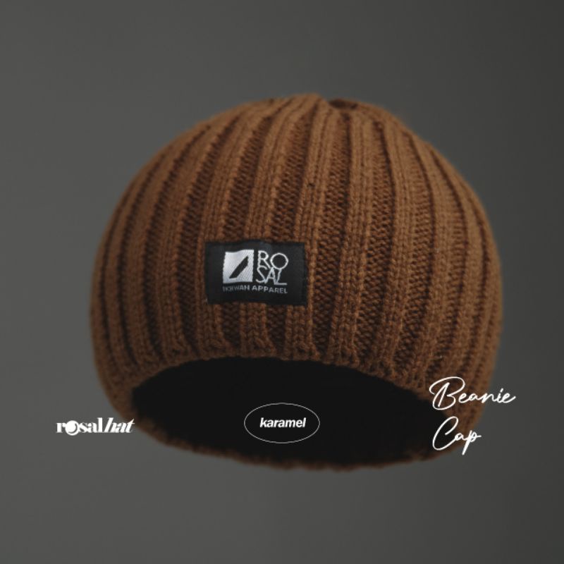 Beanie Cap Rosal bahan Benang Wol | Peci Kupluk Rajut Dewasa untuk Sholat dan Kegiatan harian