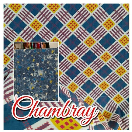 Kain Chambray / Katun Denim Halus Harga per 0,5m Bagus Murahh B