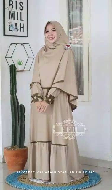 MAHARANI GAMIS  SET SYARI WANITA