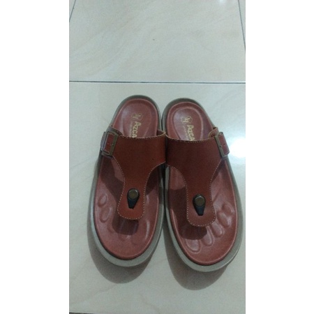 Sandal  kulit pria model jepit gesper asli garut