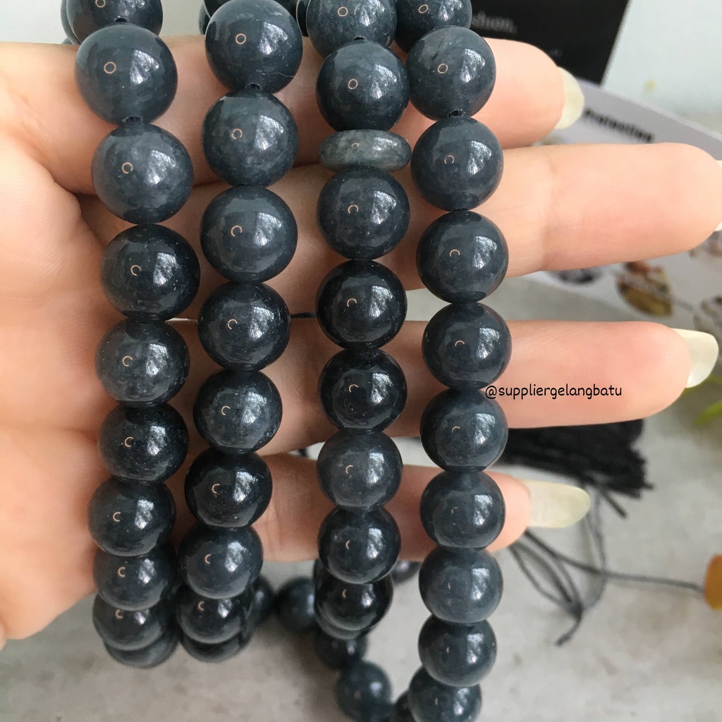 tasbih batu alam GREY AGATE 10mm 99 butir akik tasbehabu abu berserat