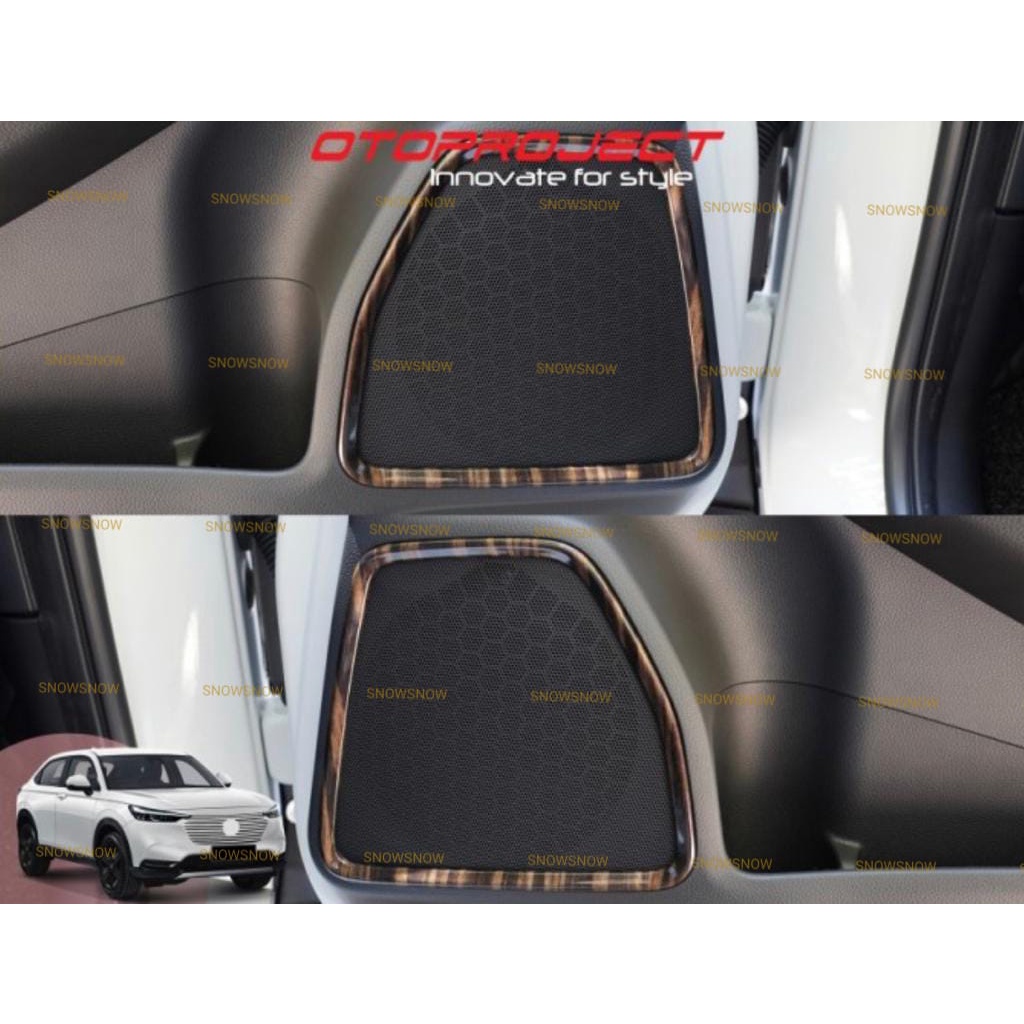 Panel Speaker Honda Hrv 2022 UP Hitam Wood Carbon