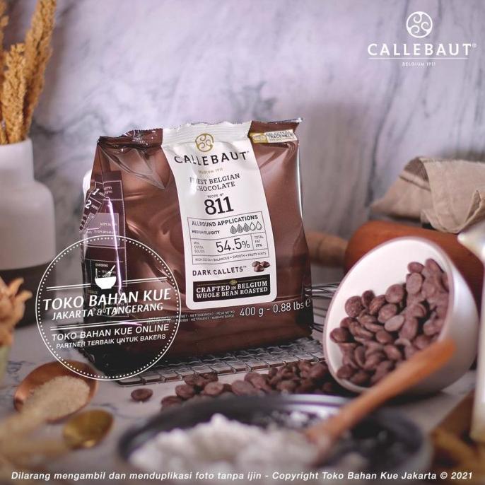 

Callebaut Dark Couverture Coin 54,5% 811 NV 400gr ASLI Coklat Baking