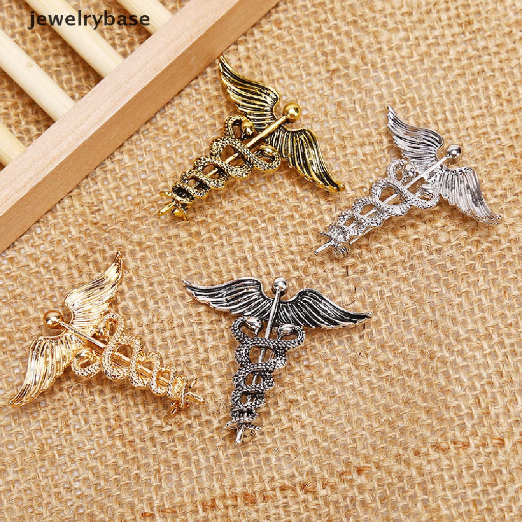 Bros Pin Bentuk Sayap Malaikat Ular Medali Gaya Retro Untuk Dekorasi