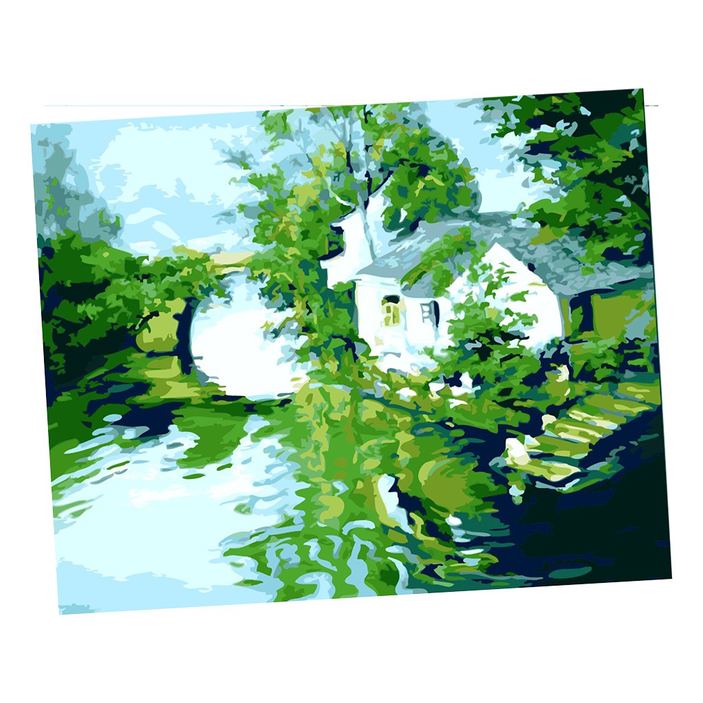 Lukisan Dengan Bahan Kanvas Tanpa Bingkai Dan Gambar Jembatan