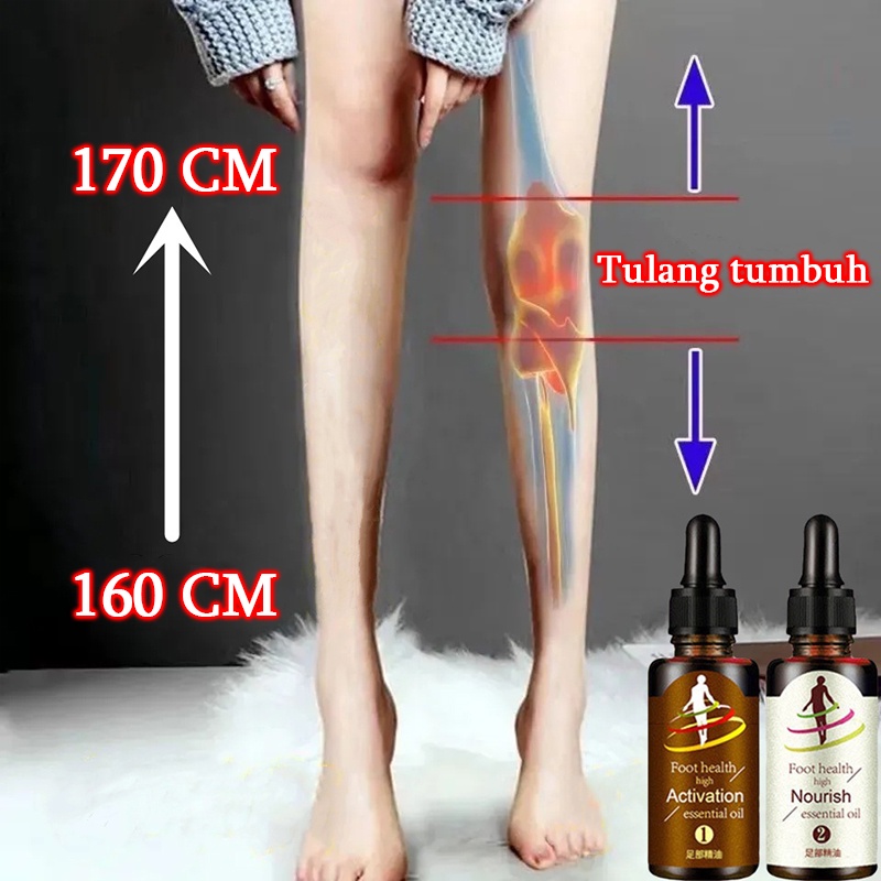 Minyak esensial pijat Oil Pertumbuhan Tinggi Pijat Perawatan Kaki Peningkatan Pertumbuhan Tulang Peninggi Badan 15ml x2 perkembangan kaki sekunder