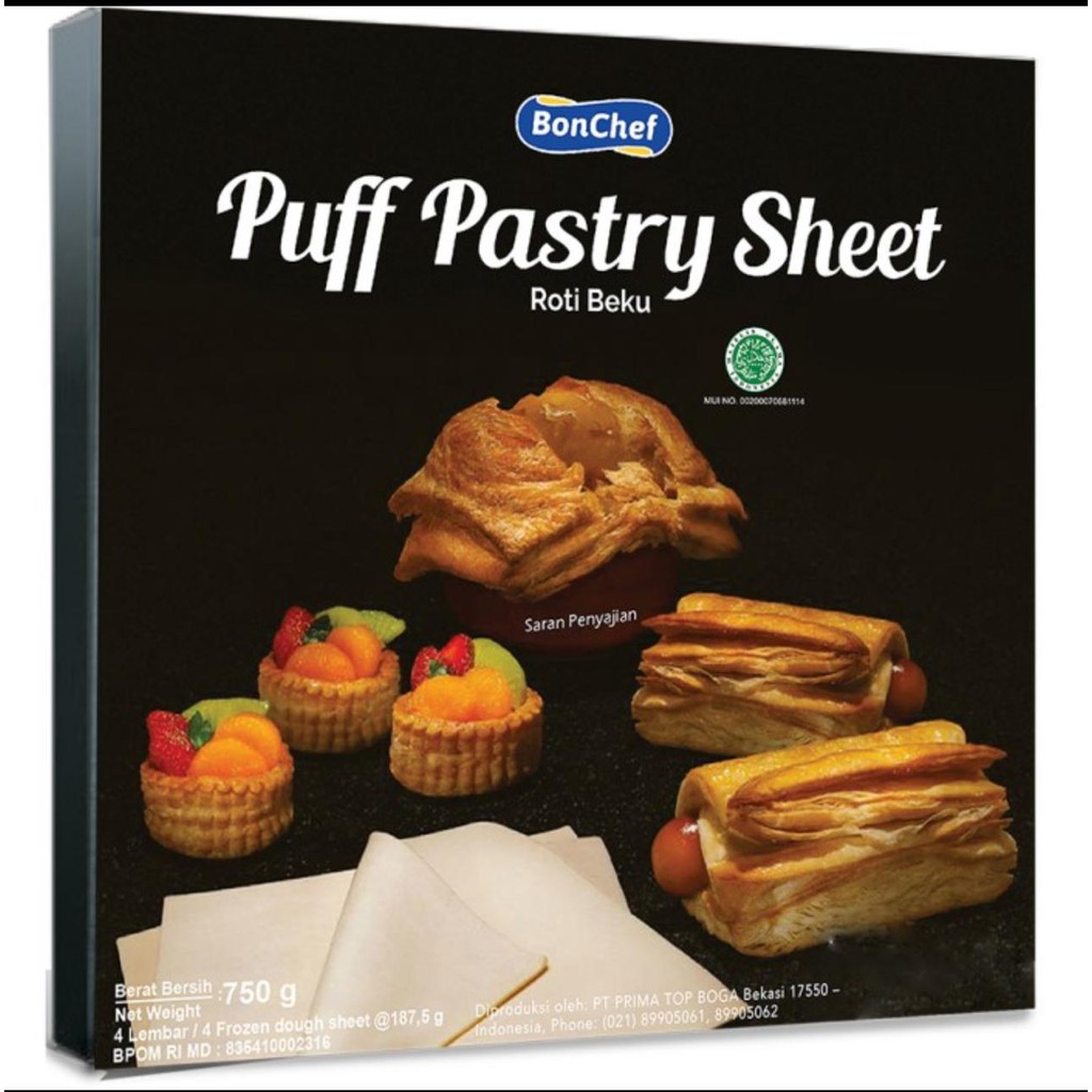 Bonchef Puff Pastry Sheet 750gram - Gosend/Grab Only!!!