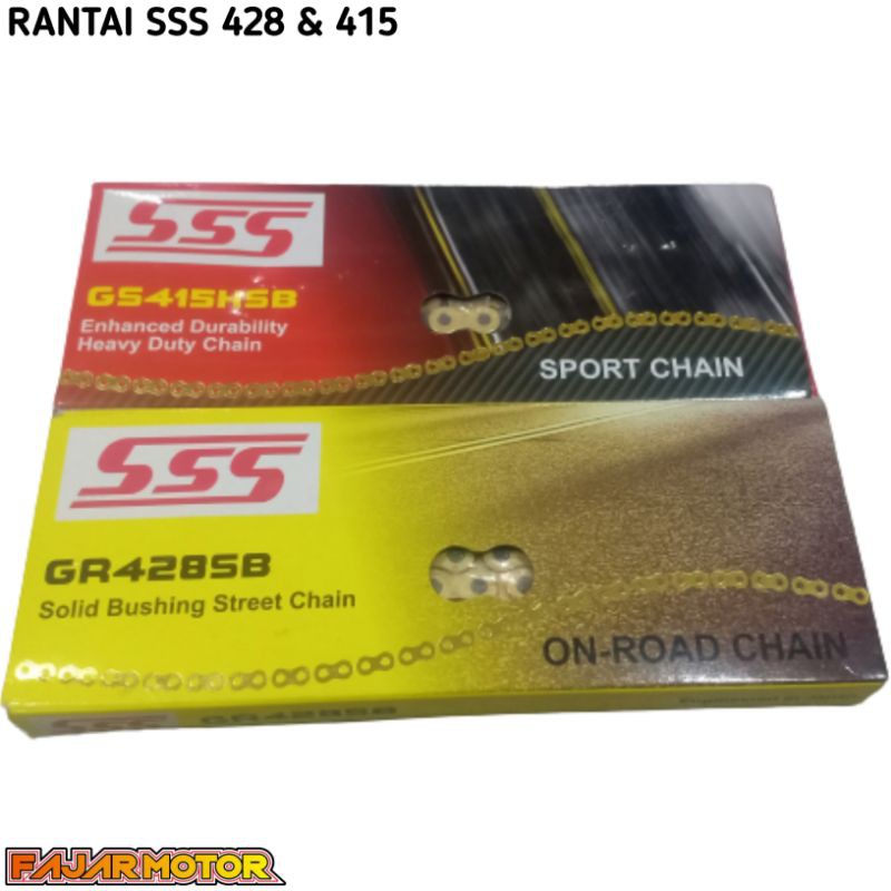 SSS CHAIN RANTAI 428 SB 415 HSB GOLD 130L 110L rante ss HEREX CB150R VIXION SATRIA JUPITER SUPRA