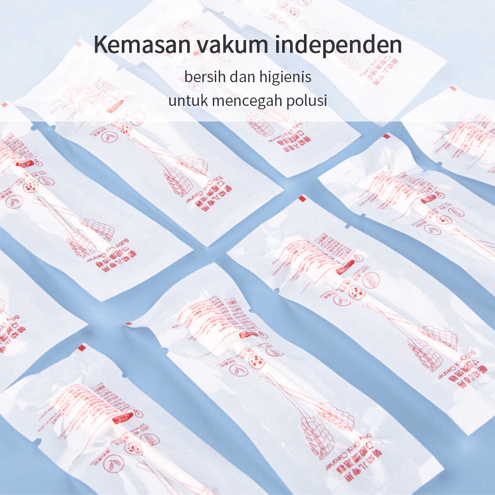 Lacoo 30pcs Sikat Pembersih lidah mulut bayi kasa Baby oral cleaner stick