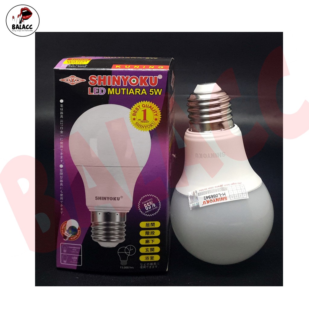 Lampu Led Shinyoku Mutiara 5 Watt Kuning Garansi 1 Tahun / Lampu Shinyoku 5w / Lampu Bohlam 5 Watt