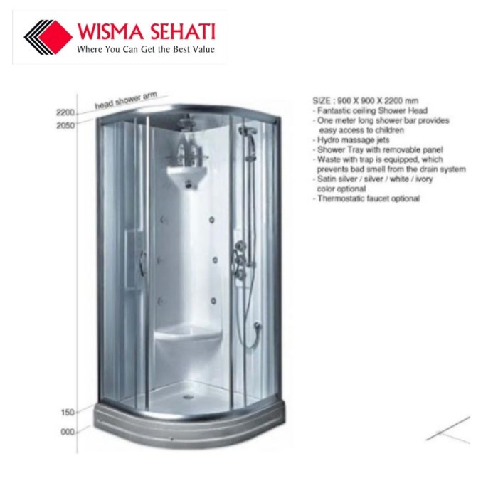 Shower Box / Kaca Kamar Mandi Anti Air Kotak Kecil / Small Box Shower