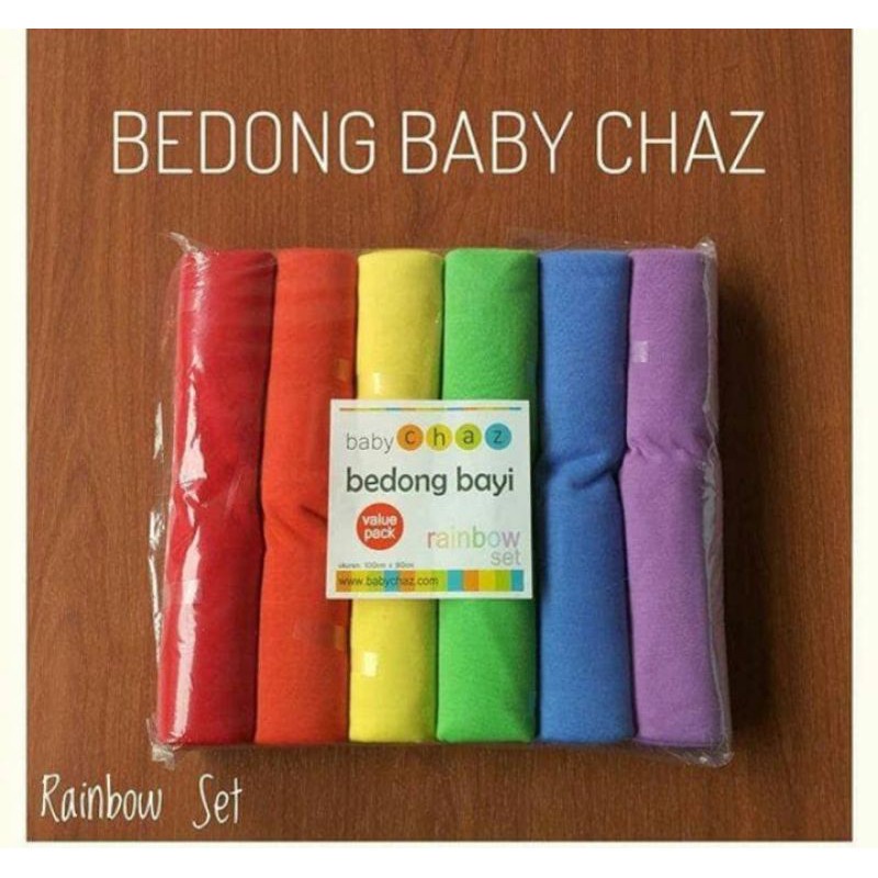 Baby Chaz Bedong Rainbow 100cm x 90 cm / Bedong Bayi Polos