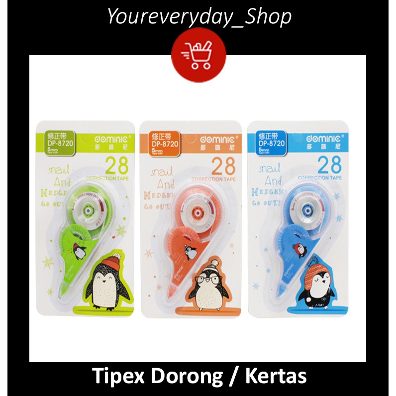 

YES Tip Ex Roll / Correction Tape Roll Gambar Penguin dominic