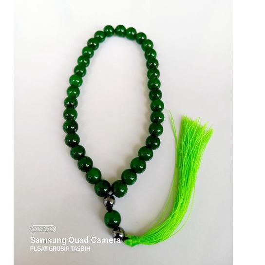 Tasbih batu giok asli 33 butir tasbih batu giok hijau tembus asli tasbih giok hijau asli tasbih 33 b