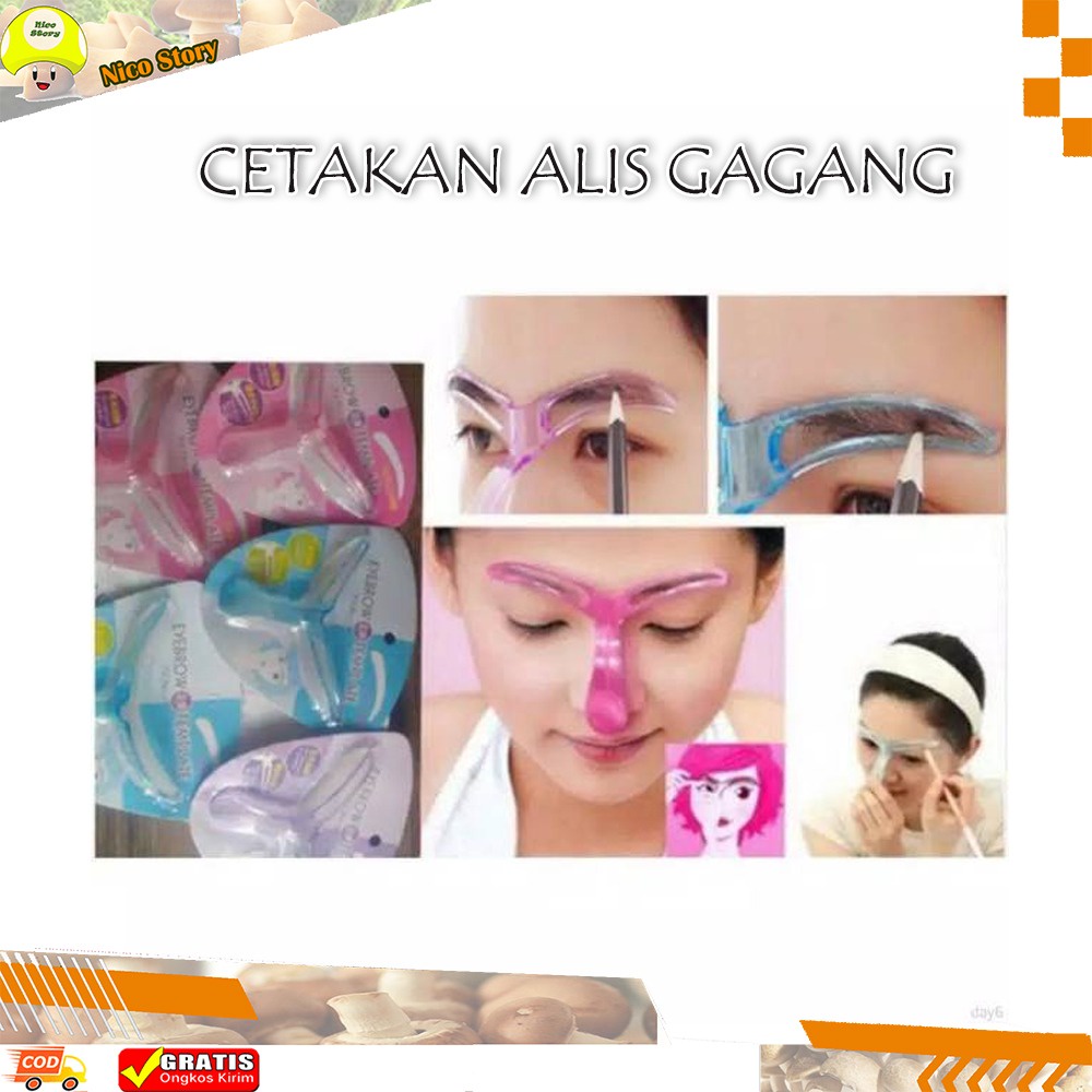 (NCS) Cetak Cetakan Gagang Stensil Template untuk Menggambar Alis Eyebrow Bagus