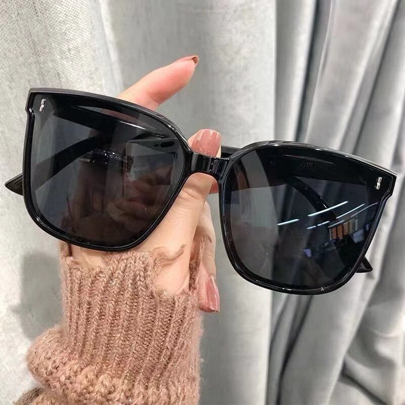 KACAMATA KOTAK HITAM WANITA KOREA SUNGLASSES POLOS PANTAI ANTI RADIASI SR25