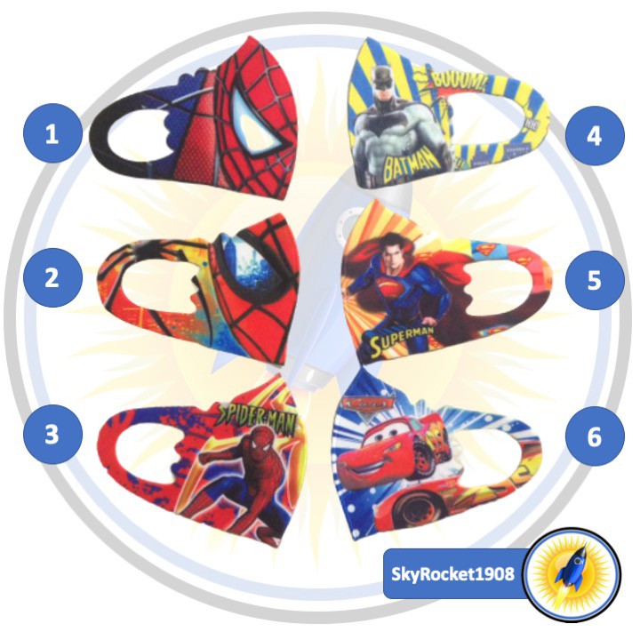 Masker Scuba Motif Anak Laki-Laki dan Perempuan Gramasi Tebal 280