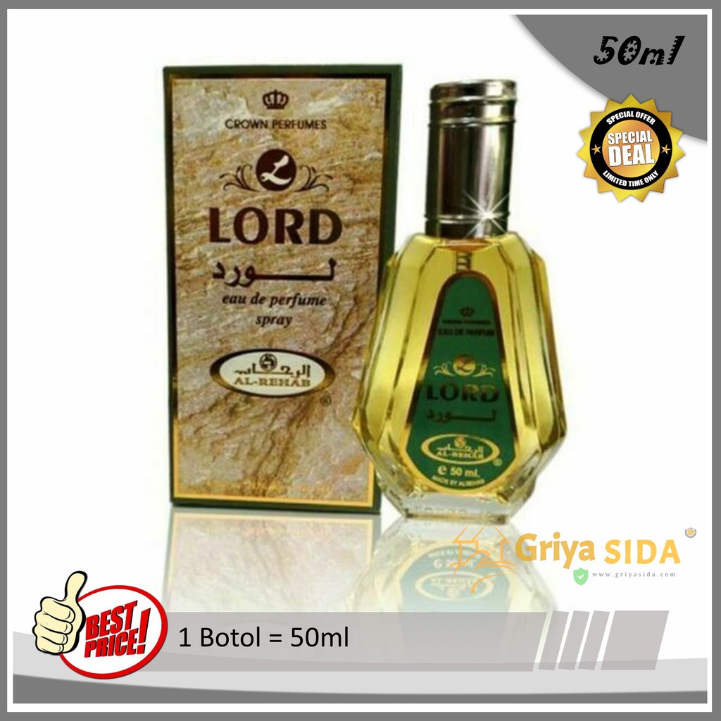 Parfum al rehab lord 50ml original minyak wangi alrehab spray aroma Lord best PROMO!