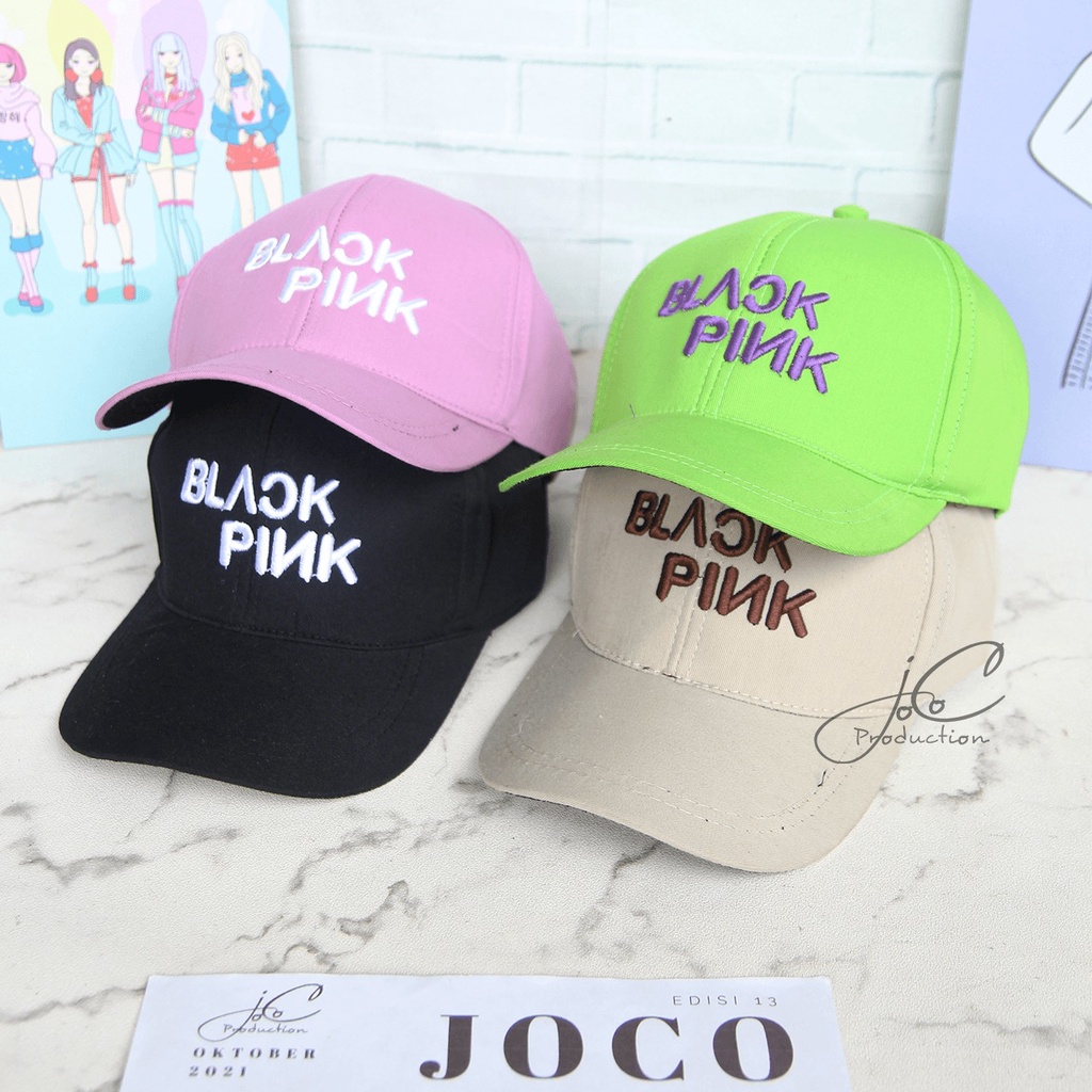 PHILEO | TOPI BASEBALL ANAK FASHION HAT TOPI MOTIF BORDIR UNISEX TOPI MOTIF BLACK PINK BORDIR-4