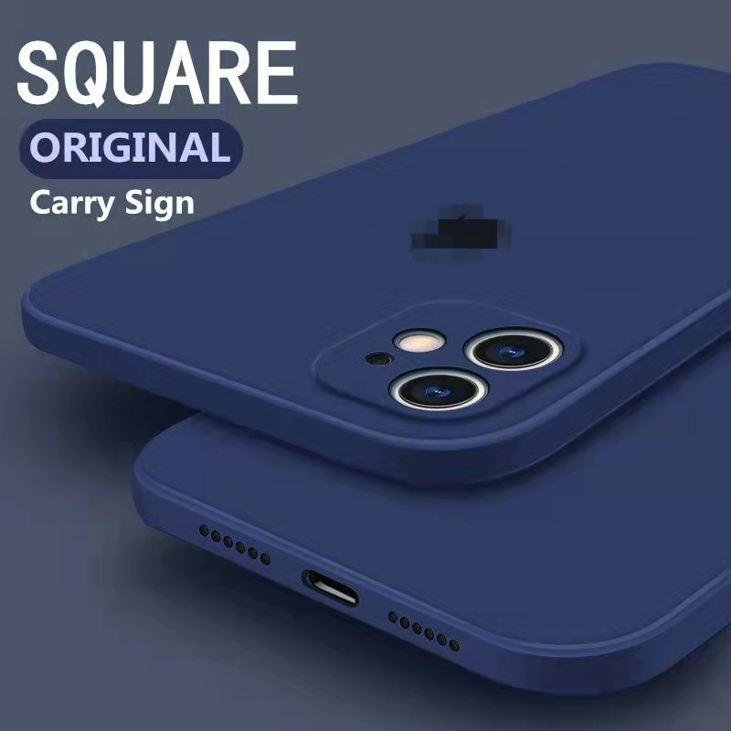 Case Pelindung Lensa Bahan Silikon Cair Bentuk Persegi Tahan Banting Untuk iPhone 11 11 Pro 11 Pro max