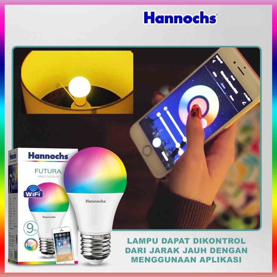 Hannochs Lampu multicolour Wifi 9W RGB