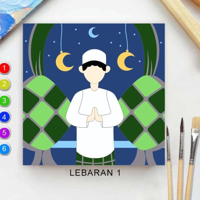 

Paint By Number ISLAMIC Series bisa untuk hampers kado bingkisan ultah - LEBARAN1