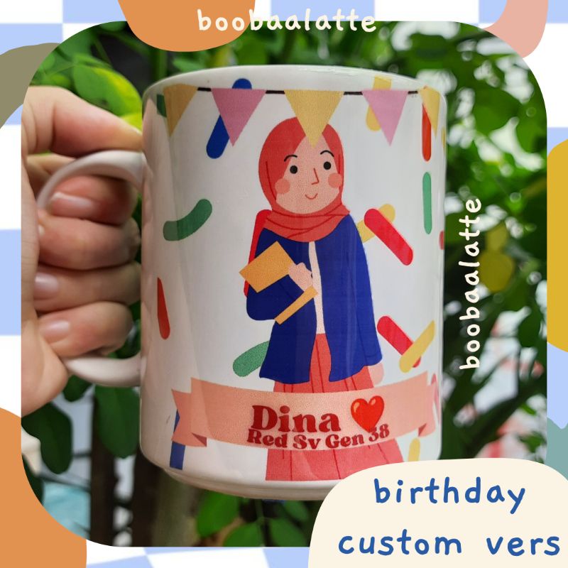 hampers mug custom birthday | souvenir ultah mug custom | mug custom ultah giftset hampers mug kado 