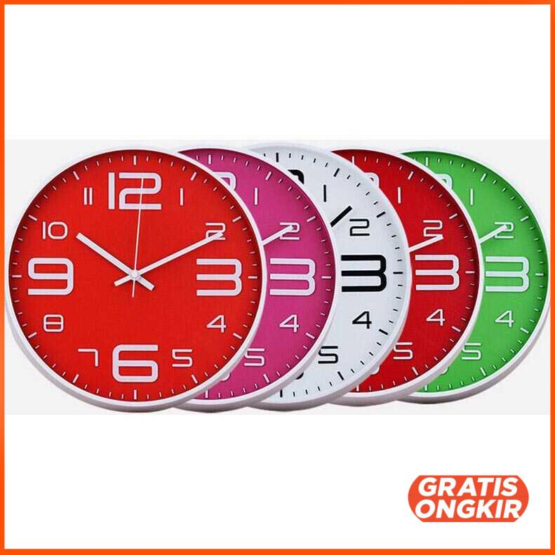 Jam Dinding Bulat Quartz Creative Design Modern - H6588