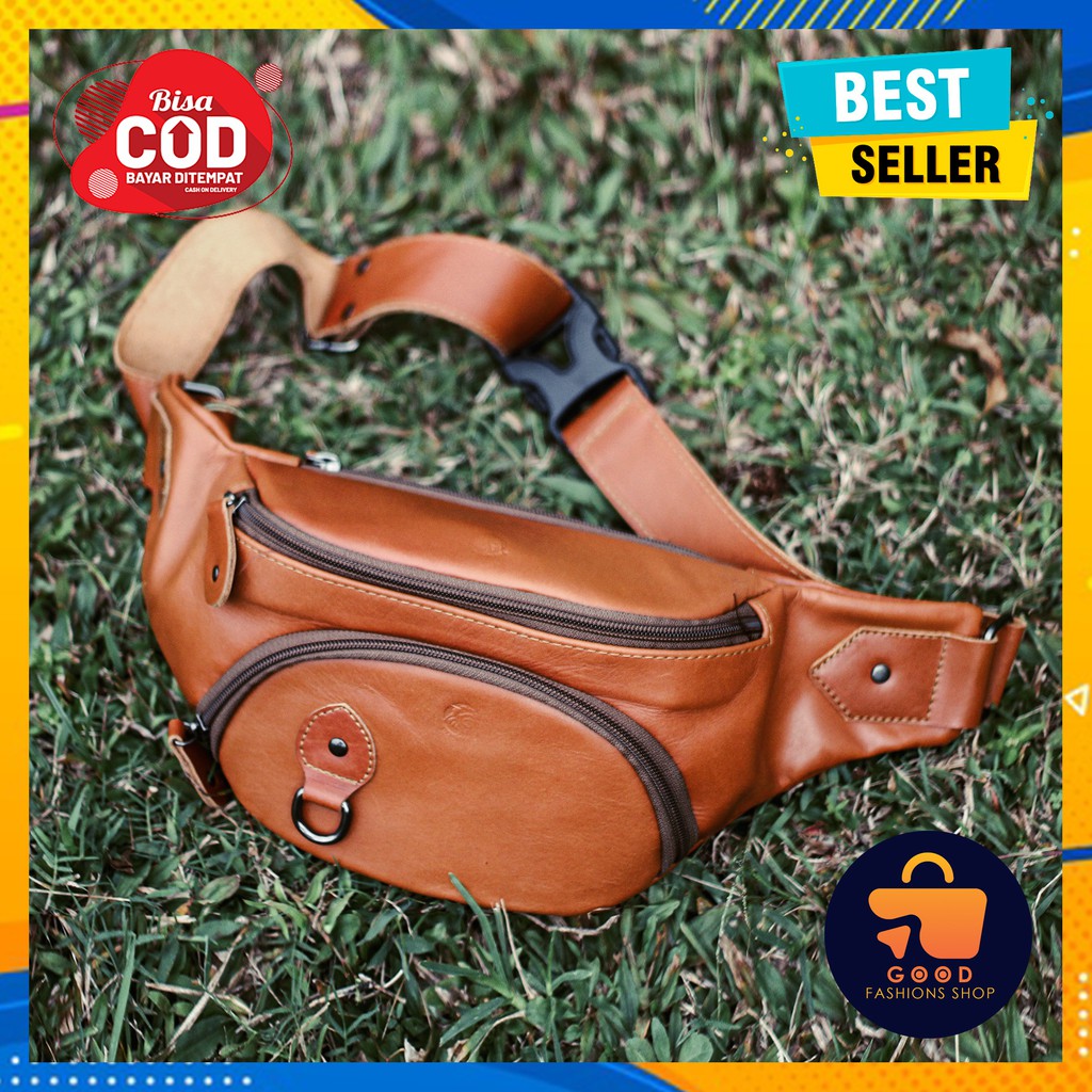 Tas Selempang Kulit Pria Wanita Asli Original Garut Murah Warna Coklat Dan Hitam