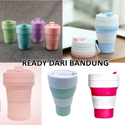 Gelas Lipat Tumbler Cup Silicone Multifungsi 350ML 355ML 550ML Untuk Travel