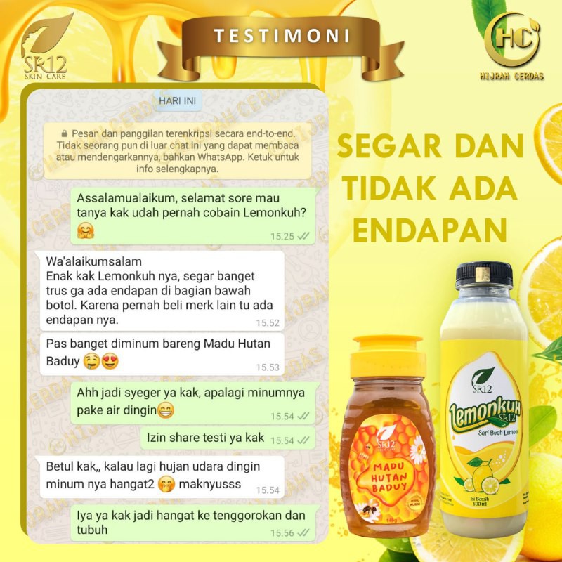 LEMONKUH SR12 SEMUA UKURAN, ALL SIZE, 250 DAN 500 ML / SARI LEMON ALAMI