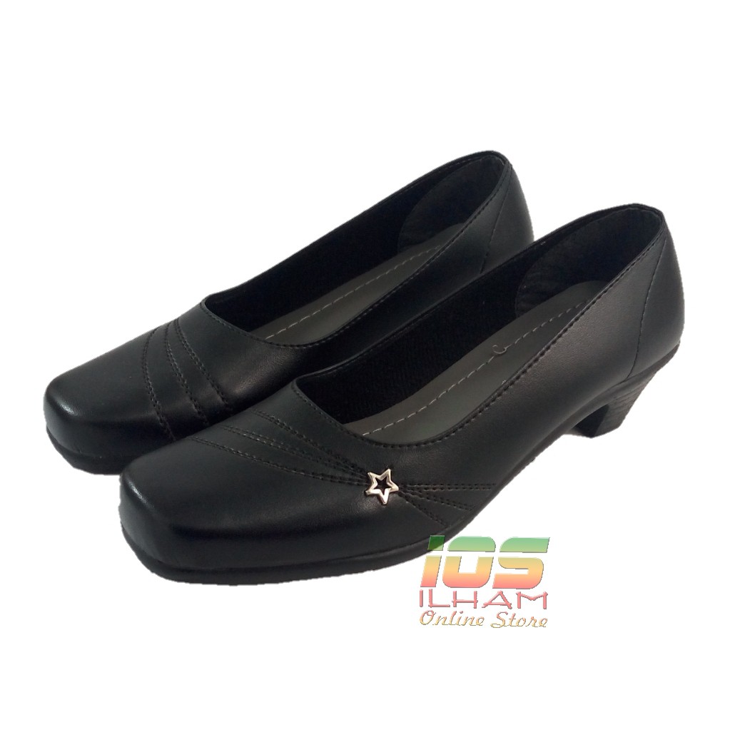 TO3 Sepatu Pantofel Wanita Guru Kerja Kantor Hak 4cm Size 37-40