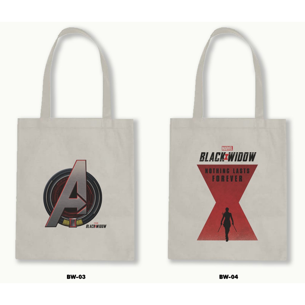 Tas Tote Bag Resleting Kanvas/Blacu  - Black Widow