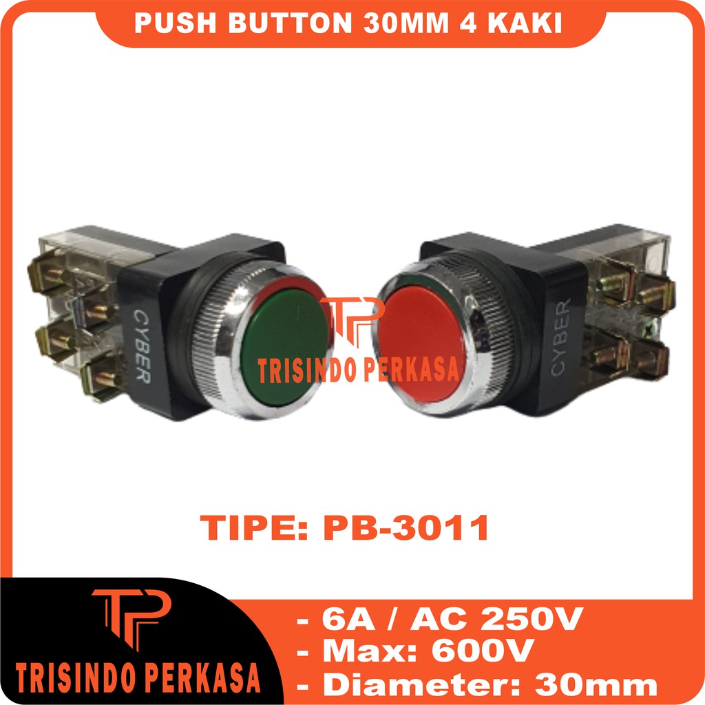 Push Button PB3011 30mm 4kaki (4F)